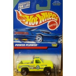 Hot Wheels Power Plower Pickup Truck w Plow & Metal Bottom 1:64 Neon Yellow 1997