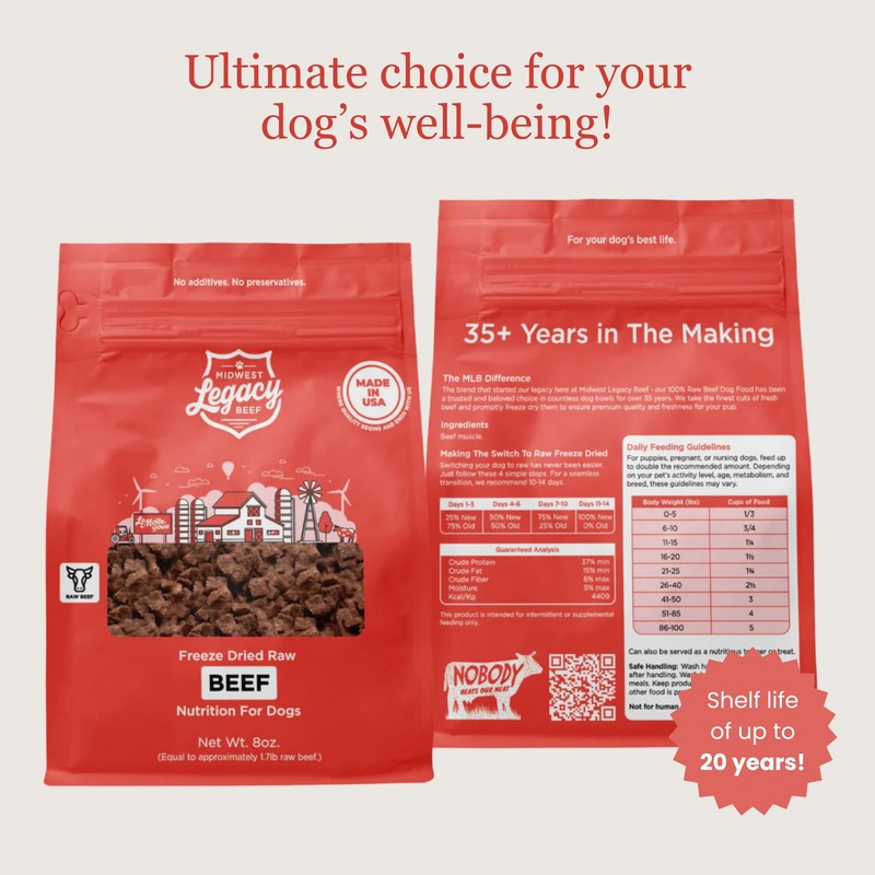 Midwest Legacy Beef Freeze Dried Raw 100% Beef Dog Food
