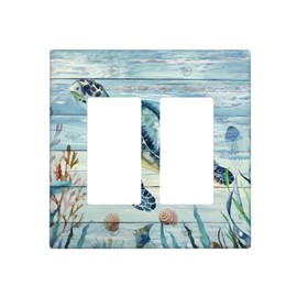 iyfcsl Rustic Sea Turtle Single Toggle 1 Gang Light Switch Cover Country Wall Plate Mid Size Farmhouse Vintage Electrical Decorative Faceplate Switchplate for Bathroom Bedroom Kitchen