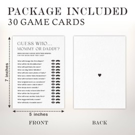 Guess Who Game Kits For Baby Shower - Minimalism Pearl White - 30 Fill In The Blank Game Cards Each Set, Gender Reveal, Gender Neutral，Party Favor & Supplies - A03