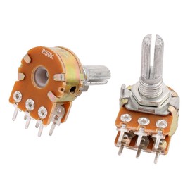 uxcell 5 Pcs B50K 50K ohm 6 Pins Split Shaft Rotary Linear Dual Taper Potentiometers