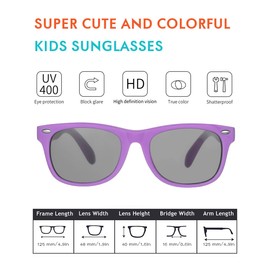 Flexible Kids Sunglasses Polarized Toddler Sun Glasses for Baby Boys and Girls Shades UV400 Protection with Case Age 2-8 (Purple/Pink+Pink/Cyan)