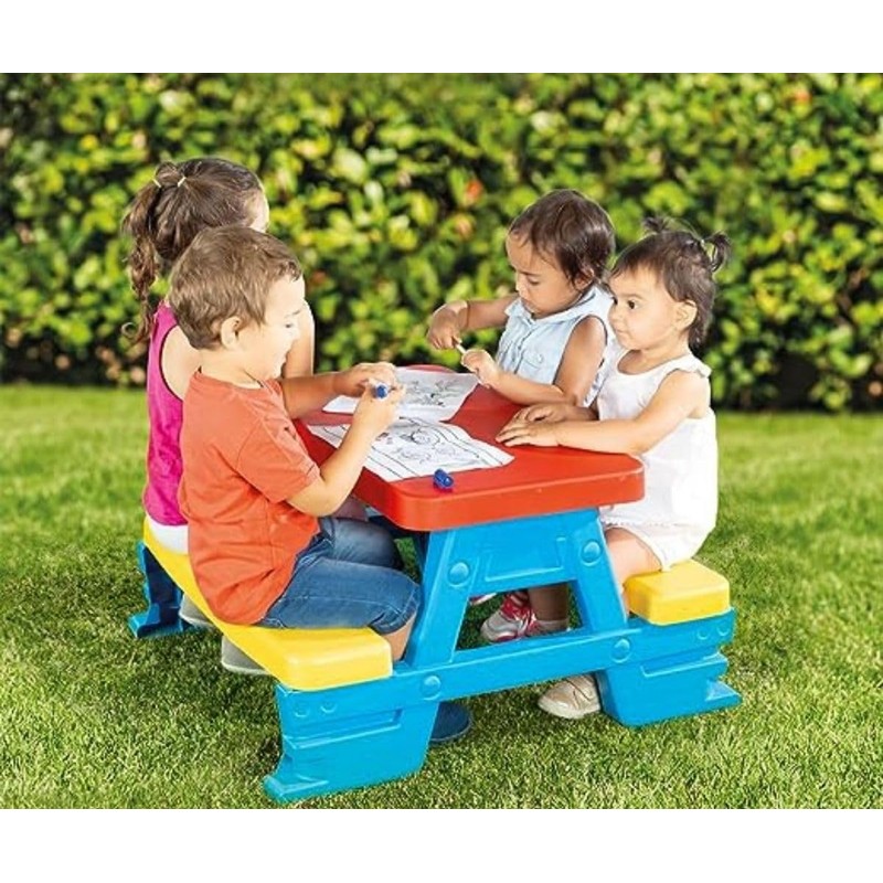 DOLU : Big Plastic Picnic Table for 4 - Blue,