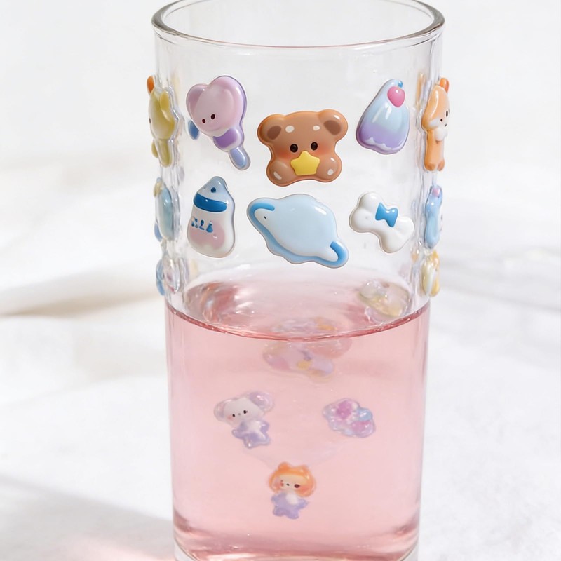 Cute Stickers,6PCS Puffy Stickers with Dog,Kitten,Rabbit,Bear,Bird,Dinosaur