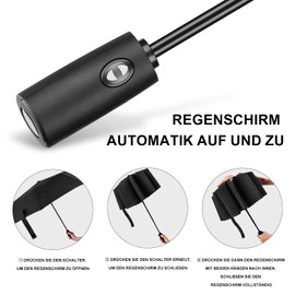ZUOYOUZ Windproof Umbrella, Compact Pocket Umbrella, Automatic Open and Close, Suitable for Men and Women, Kevin white