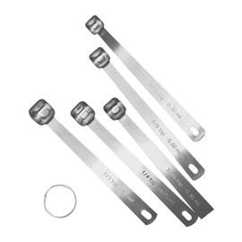 5 Pcs Small Cooking Measuring Spoon Set Stainless Steel Measure Spoons Metal Spice Measuring Tools Mini Baking Measure Tools with Measurement for Dry Liquid Ingredients