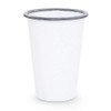 Crow Canyon Home Enamelware Tumbler, 14 ounce, Vintage White/Grey (Single)