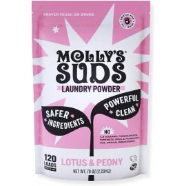 N/A Molly's Suds Original Laundry Detergent Powder | Clean Laundry Detergent Powder - Lotus & Peony - 4 Pounds
