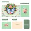 Bomichi Butterfly 3D Pop-Up Greeting Card – Elegant Floral Pop-Up