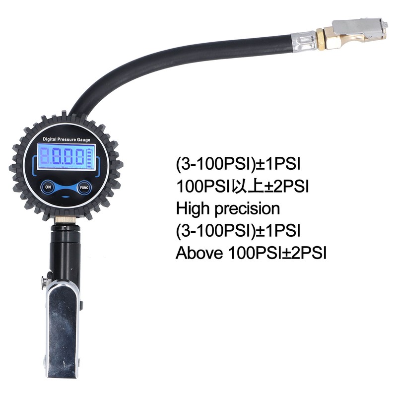300PSI Tire Inflator Meter LCD Digital Display Inflation Pressure Gauge