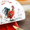 Sizikato Classic Porcelain Butter Dish with Lid, Beautiful Rooster Pattern