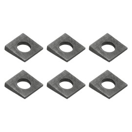 PATIKIL 6pcs Beveled Square Washers, M12x28mm Square Beveled Washers Bearing Strut Plate Flat Pad Spacer Carbon Steel for 12mm Bolts Wedge Shim Leveling Fastener Nut Bolt Gasket, Black