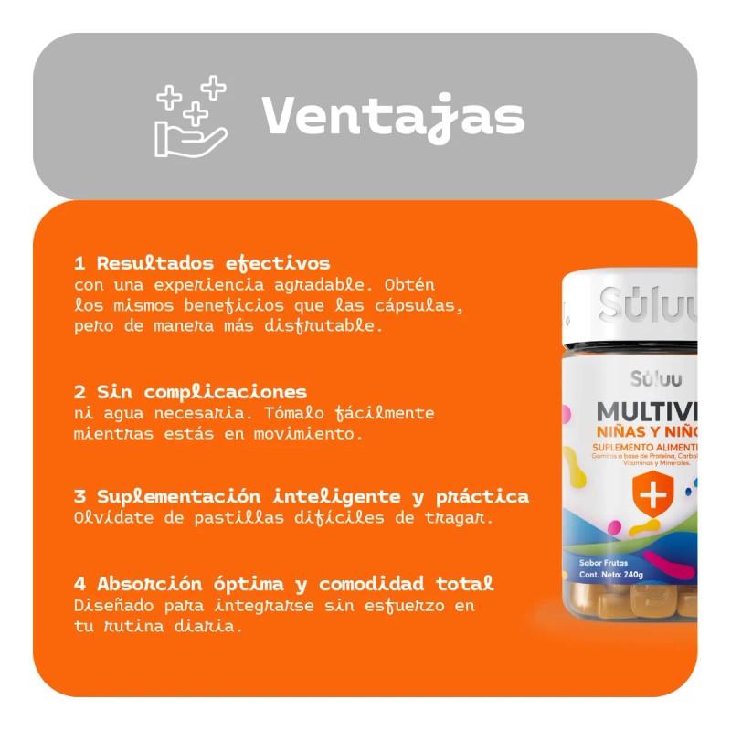Vitaminas Para Niños Gomitas Protección Inositol Calcio Zinc Frutas
