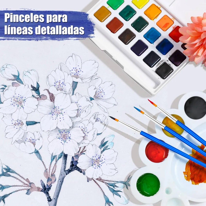 Set 100 Pinceles Para Dibujo Acuarela Acrílico Oleo Gouache
