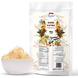 Gond Katira (Ayurvedic Katira) Organic, Katira Gond Indian Gum, Gond Katira Pure Organic, Edible Gum, All Natural, Salt-Free | Vegan | No Colors | Gluten Friendly | NON-GMO, 10.0oz (284g)