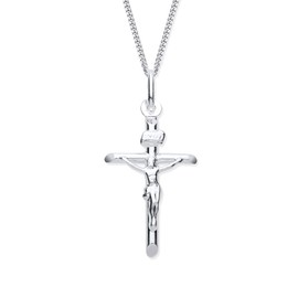 Old English Jewellers Sterling Silver Crucifix Cross Pendant/Necklace - Choice of Chain (20)