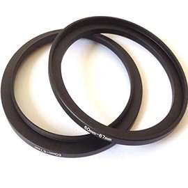 2x Metal 60mm To 67mm Step Up Rings Video Digital Camera Lens Connector Size 60-67mm Filter Aperture Connect Adapter Circle Screws Photo Picture View Fixed Connection Photography Parts Accessories