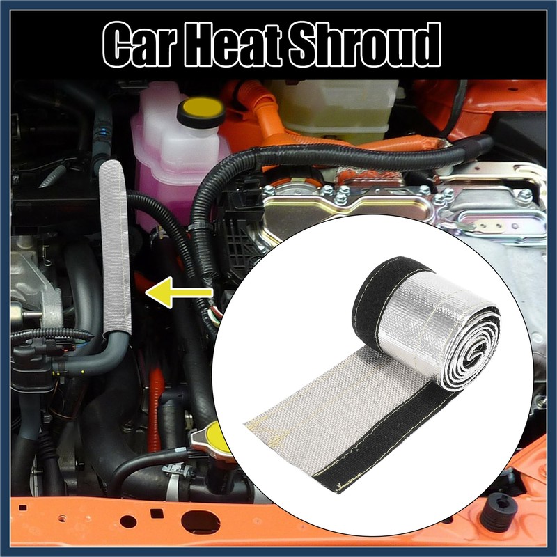 INFINAUTO Car Heat Shroud 5/8" ID 3.2ft Aluminized Sleeving Shield