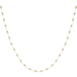 Cadena de Oro Mujer 10K de 40 cm Collar Italiano Estilo Grano de Café Gargantilla Fina y Duradera con Broche de Argolla Collares para Mujer de Joyería Fina