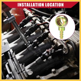 REPAIROCK Banjo Bolt Hose Barb Fitting/Inner Brake Fuel Line Fitting Adapter for Car Motorcycle/Durable Metal 16mm ID 8mm OD / 4 Pcs Bronze Tone Auto Replacement Parts