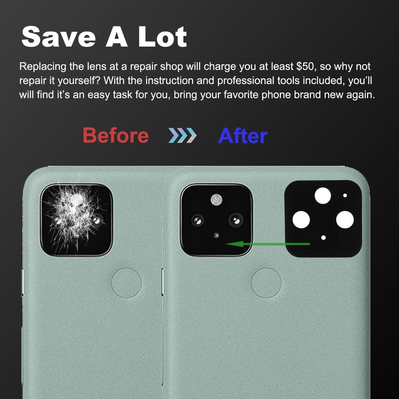 3 Pack for Pixel 5 Back Rear Camera Lens Glass