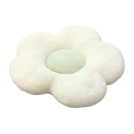 WYIKE Cute Flower Pillow Plush Flower Cushion Floor Pillow Cushions Leisure Pillow Car Cushion Room decor Pillow (40cm, White/Green)