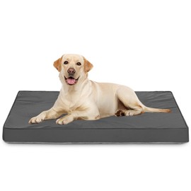 Vomiliku Orthopedic Dog Beds for Large Dogs - Large Egg Crate Foam Dog Bed Waterproof Pet Mat with Removable Washable Cover, Gray