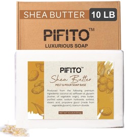 Pifito Shea Butter Melt and Pour Soap Base (10 lb) │ Bulk Premium 100% Natural Glycerin Soap Base │ Luxurious Soap Making Supplies