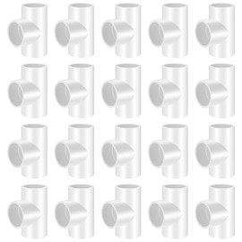 3/4" 10 Pcs Tee 3 Way Pipe Fittings (Socket x Socket), Heavy Duty 3 Way Right Angle Pipe Fitting for DIY Creations, Schedule 40 Coupling Adapter.