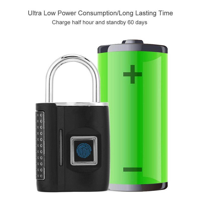Smart Fingerprint No Password Unlock Padlock Customs Lock for Suitcase