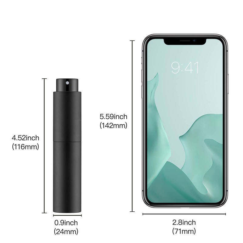 Tekson 4PCS 10ML Perfume Atomizer Travel, Refillable Cologne Containers, Dispenser