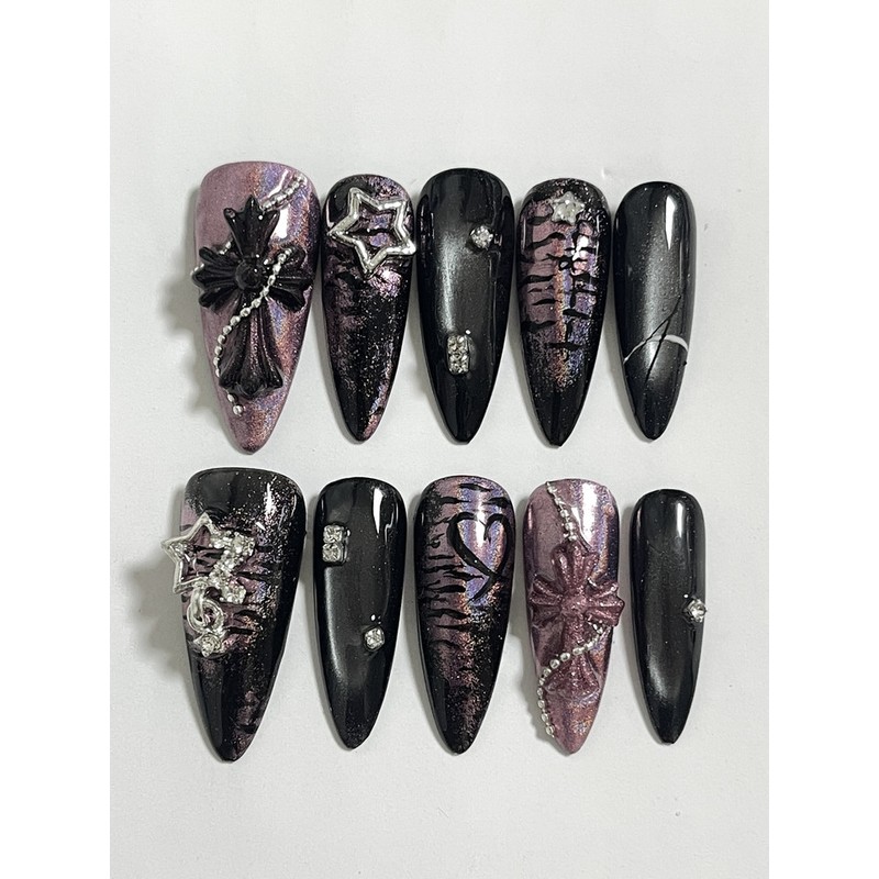 Happy Cross Handmade Nail Tips - Round (Length - Parts