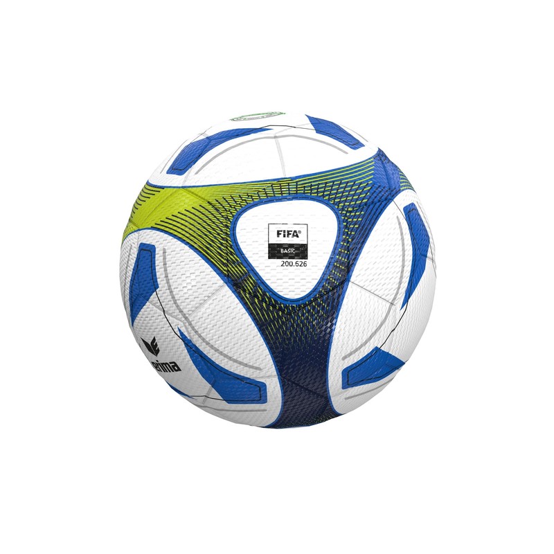Erima Unisex's Hybrid Training Football, Royal Blue/Lime, Size 5