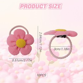 10 Pcs Blumen-Haargummis For Baby Girls, Cute Hair Bands With Flowers, 5 Colours Flower Hair Bands For Girls' Hair Accessories