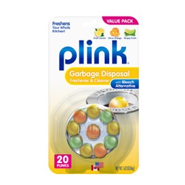 Plink Garbage Disposer Freshener and Cleaner, Sink Disposal Odor Eliminator, Quick and Easy-to-Use Capsules, Septic-Friendly, Citrus Scents, 20 Count Package
