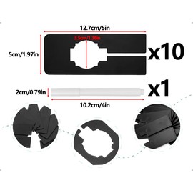 AOYEGIC Pack of 10 Size Dividers, Wardrobe Dividers, Wardrobe Shelf Dividers, Clothes Hanger Separators, Shelf Dividers with Pen, for Sorting Clothes Size (Black, 12.7 x 5.2 cm)