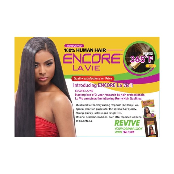 Human Hair Quality Encore Lavie New Yaky weaving Prime UniMix by Janet Collection_4 (medium brown)_18"