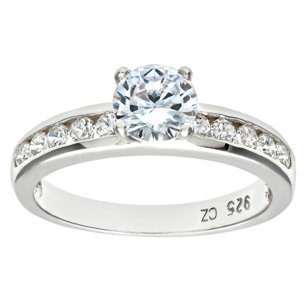 Elegano Sterling Silver Engagement Ring – Solitaire Set Cubic Zirconia