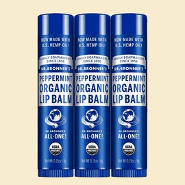 Anjumain Dr. Bronner's Organic Lip Balm Peppermint × 4g × 3 / 닥터브로너스 오가닉 립밤 페퍼민트 × 4g × 3개