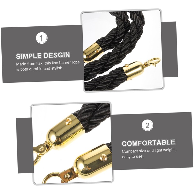 Operitacx 1.5m Solid Flax Rope for Stanchions Crowd Control Barrier