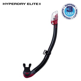 TUSA SP-0101 Hyperdry Elite II Scuba Diving Snorkel, Black/Metallic Dark Red