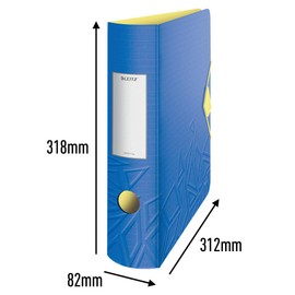 Leitz 11160020 Quality Folder 180° Active Urban Chic A4 Rounded Spine 8.2 cm Wide, Elastic Closure, Light Polyfoam, Red, blue 82mm