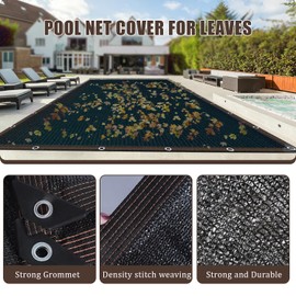 20x40FT Pool Leaf Net Cover Rectangle Swimming Pool Net Covers Fine Mesh Pool Screen Cover with Reinforcement Edge for Above Ground Pool Thicken Leaf Netting for Pool,Patio, Garden,Parking Sheds