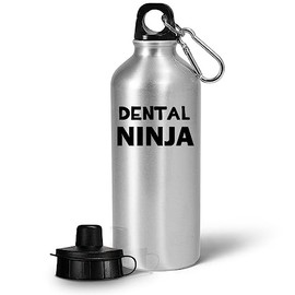 Art by Chelsydale Dental Ninja Water Bottle Tumbler Portable Drinkware - Gifts for Dentist Dental Surgeon Office School Clinic National Dentistry Day Funny Cute Gag Appreciation Idea