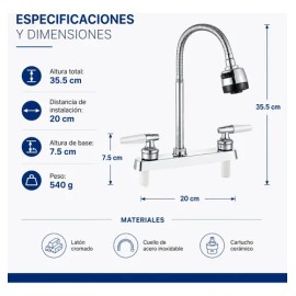 Grifo Mezclador Para Fregadero Flexiblellave De Cocina