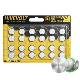 HIVEVOLT AG13 LR44 Batteries 24 Count, L1154F A76 357 303 SR44 Premium Alkaline Battery 1.5V Button Coin Cell