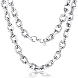 Men Necklace Chain 18inch Cable Link Necklace thick Chain Birthday Gift for dad