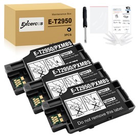 EXCERCUS 3Pack Remanufactured T2950 Ink Tank Maintenance Box Compatible for Workforce PX-S05B/S05W/WF-100/PX-S06B/W/WF-110/WF‑110W Wireless Mobile Printer (3-Pack)