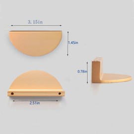HDHLDULYK 4 Pcs Half Moon Cabinet Door Handles Gold Semicircle Cabinet Pulls Half Moon Cabinet Pull Handles for Natural Home Furniture Decorations (Dull Gold)