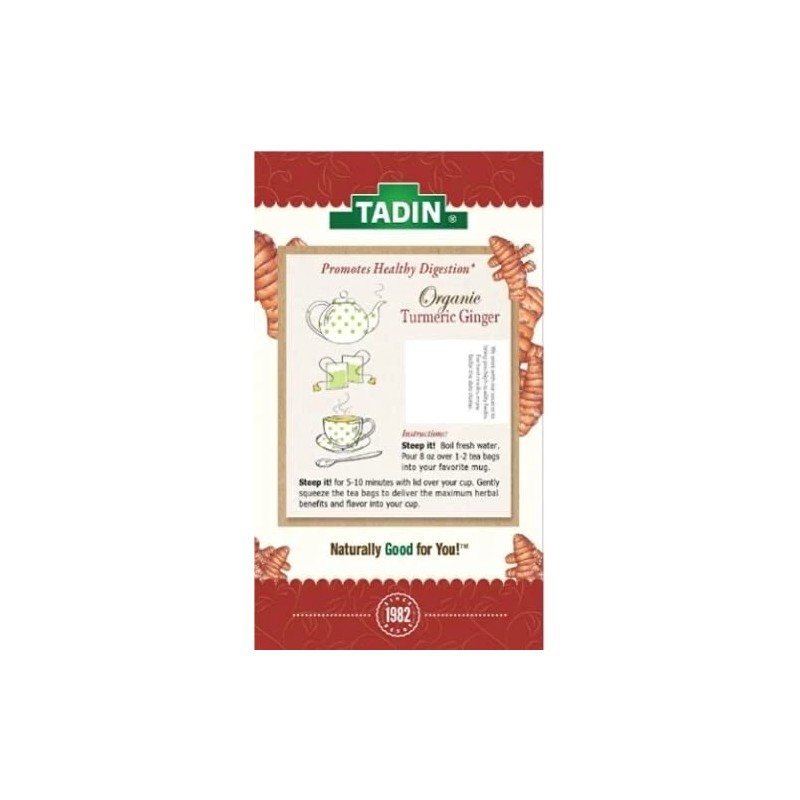 TADIN 2 PACK ORGANIC TURMERIC GINGER TADIN TEA BAGS